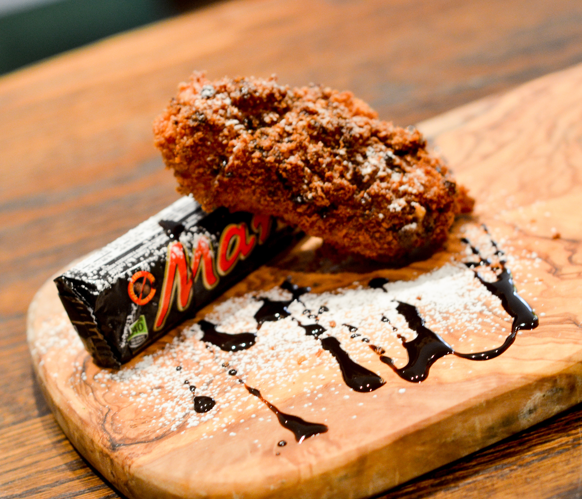 Deep Fried Mars Bar - Mars bar dipped in cake batter, rolled in panko br...